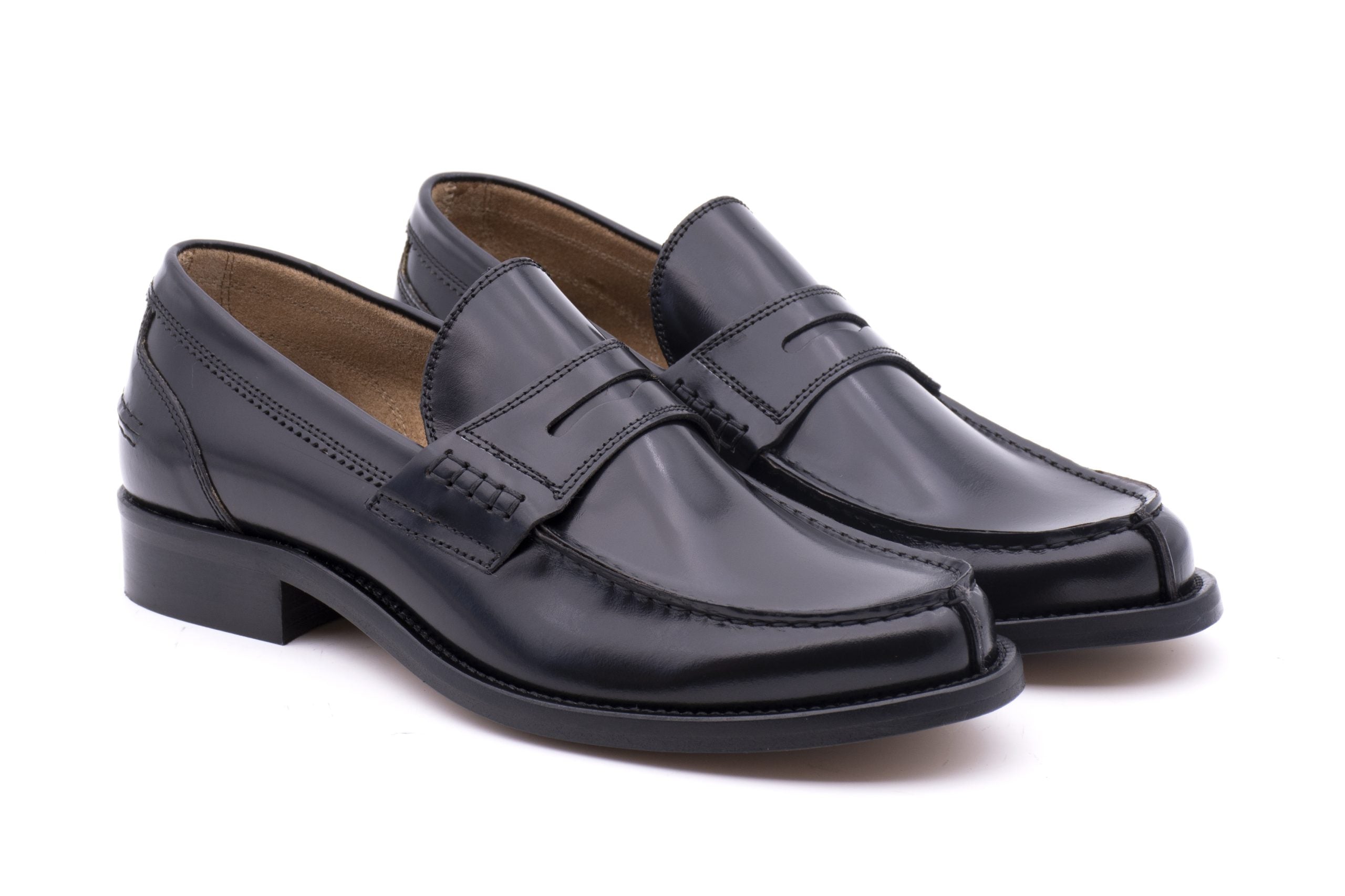 MOCASSINO FONDO CUOIO NERO MADE IN ITALY
